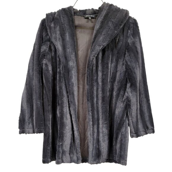 Slinky Brand Jackets & Blazers - Slinky Brand Gray Faux Fur Jacket Small Size Made In USA